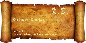 Kulman Dorka névjegykártya